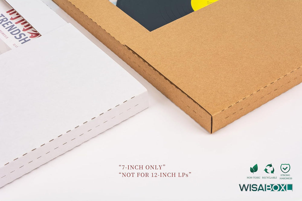 45 RPM 7-inch Record Mailers, 7.5x7.5x1 Inch Mailing Box, 50 Pack