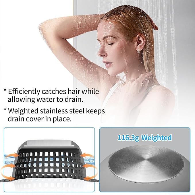 Shower Drain Hair Catcher, Bathtub Drain Cover Foldable Silicone Shower & Tub - Image 4