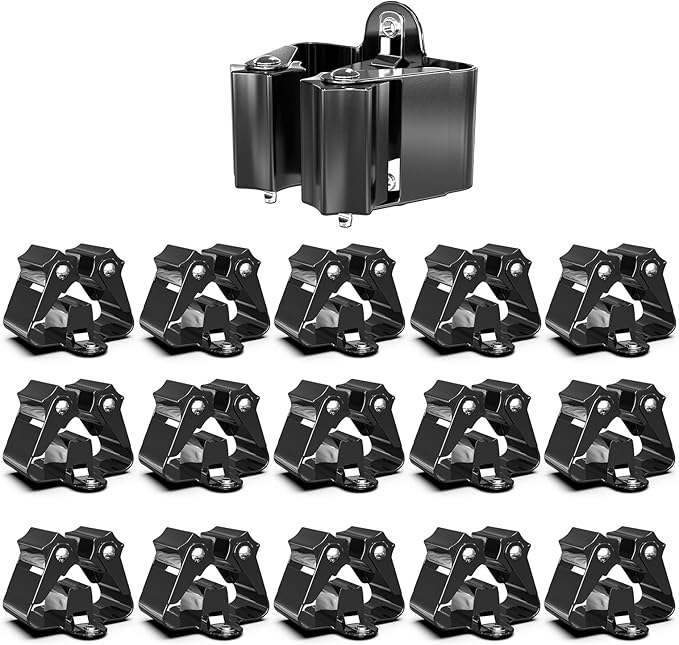 3-H Stainless Steel Broom Holder Wall Mount 15-Pack- Heavy Duty Mop Organizer by 3-H