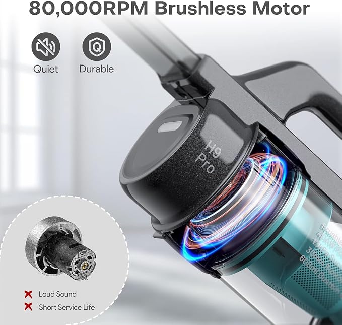 Ofuzzi H9 Pro Handheld Vacuum Cleaner, Extra-Long Crevice Tool, 40AW/13kPa - Image 3