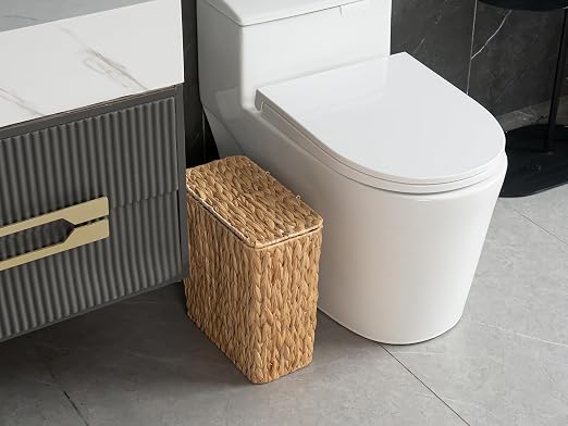 3 Gallon Wicker Trash Can, Small Bathroom Trash Can - Image 3
