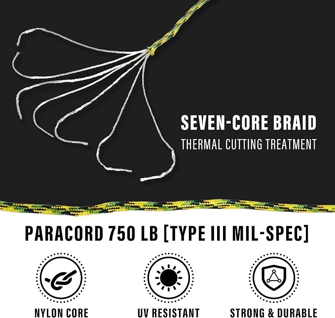 Braid 7 Strand Outdoor Survival Paracord Polyester Rope Nylon Rope Mix Thick - Image 2