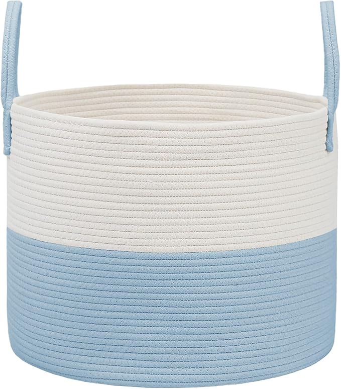 Woven Blanket Basket, 115L Large Rope Storage Bin by JMvicyroam