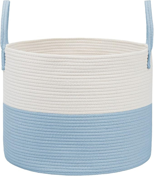 Woven Blanket Basket, 115L Large Rope Storage Bin by JMvicyroam