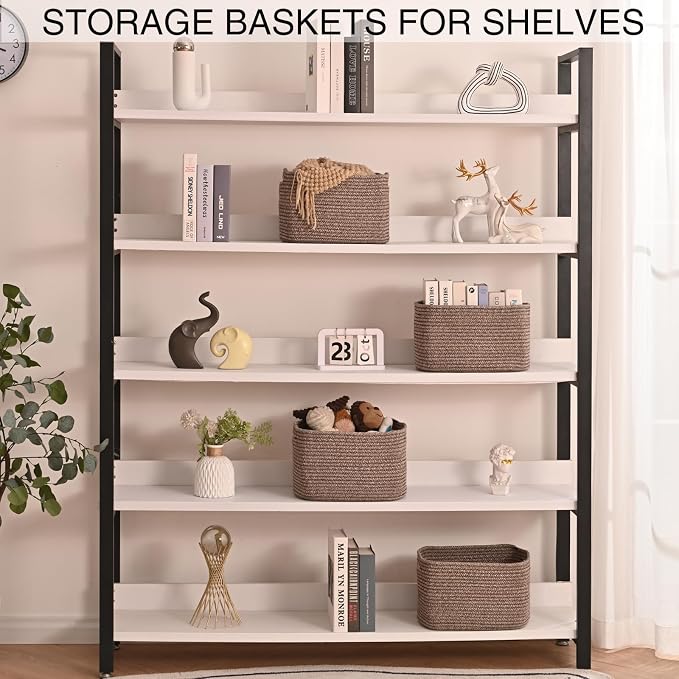 Small Storage Baskets for Organizing Shelves, Cotton Rope Basket for Storage - Image 3