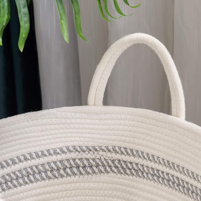 YOUDENOVA Woven Rope Laundry Hamper Basket, 58L Tall Luandry Basket, Baby - Image 9