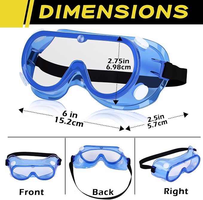 Yunsailing Protective Safety Goggles Lab Over Glasses Clear Anti Fog Eye - Image 2