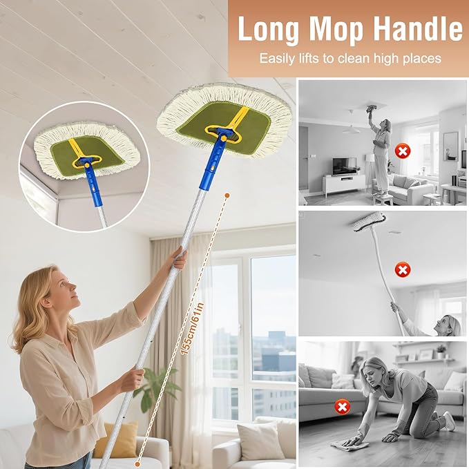 Commercial Dust Mop for Hardwood Floors, Industrial Dry Mops - Image 3