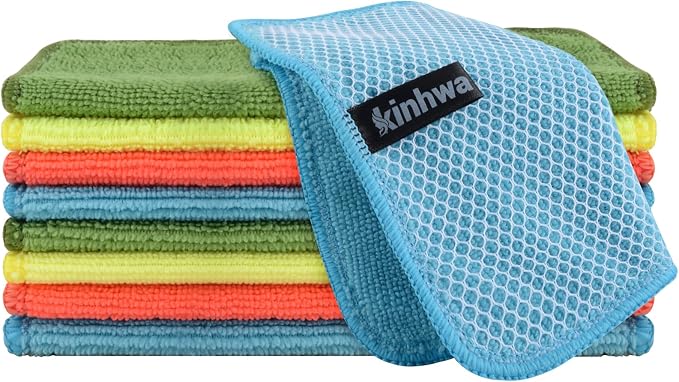 KinHwa Kitchen Washcloths for Dishes Absorbent Microfiber Dish Cloths Quick Dry by KinHwa