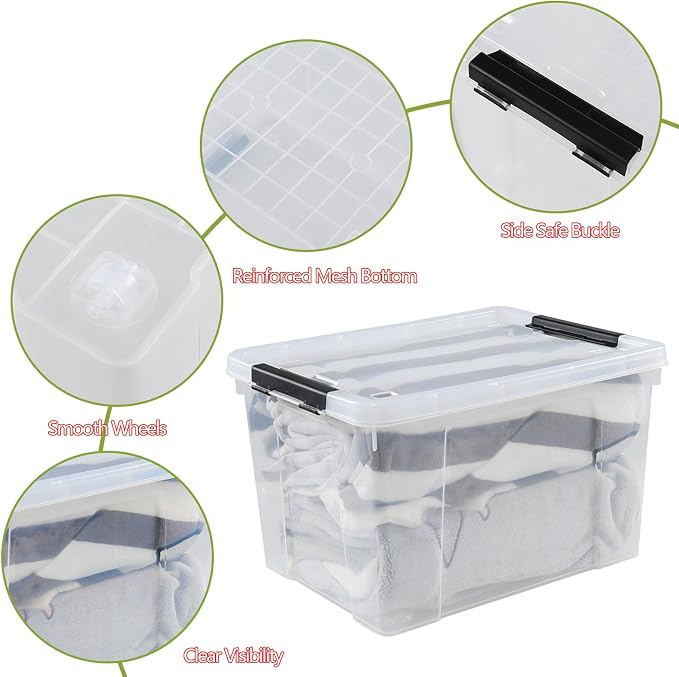 Pekky 34 Quart Clear Storage Bins - Image 4