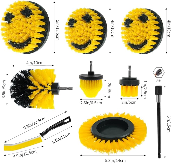 10 Pack Drill Brush Attachment Set, Drill Scrubber Brush Kit, Drill Cleaning - Image 3
