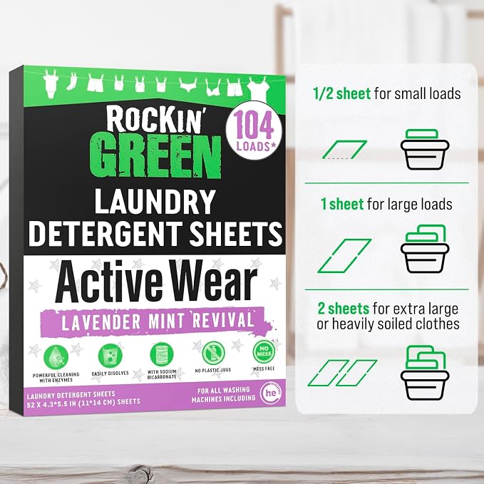 Rockin' Green Active Wear Travel Laundry Detergent Sheets - Image 5