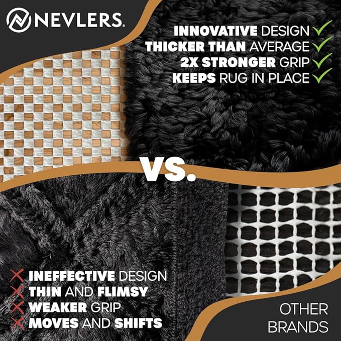 Nevlers Non Slip 3'x5' Rug Pads | White PVC Foam Rug Gripper - Image 5