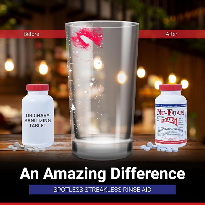 Nu-Foam Sanitizing Tablets for Bar Glassware – Superior Rinse Aid - Image 6