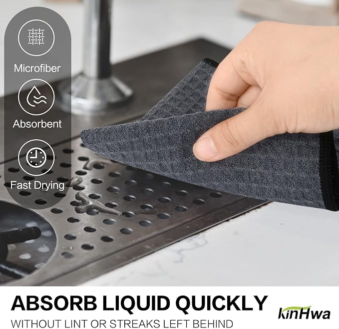 KinHwa Dish Cloths for Washing Dishes Kitchen Towels Microfiber Dish Towels for - Image 5