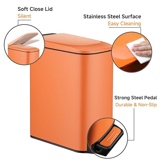 TIPGO Small Bathroom Trash Can - Image 4