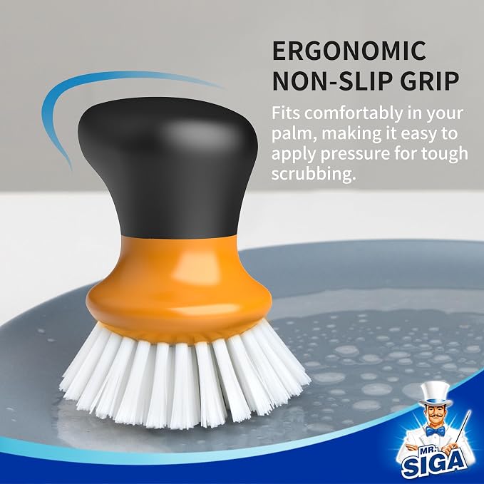 MR.SIGA Dish Scrub Brush, Palm Brush Dish Scrubber - Image 3