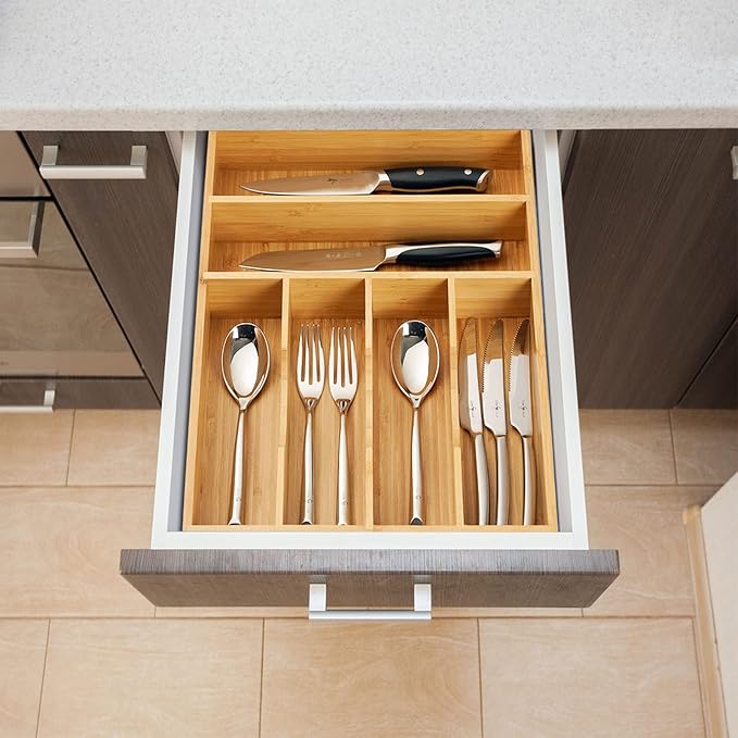 Umilife Kitchen Drawer Organizer, 12 Inch Silverware Utensil Tray Holder - Image 6