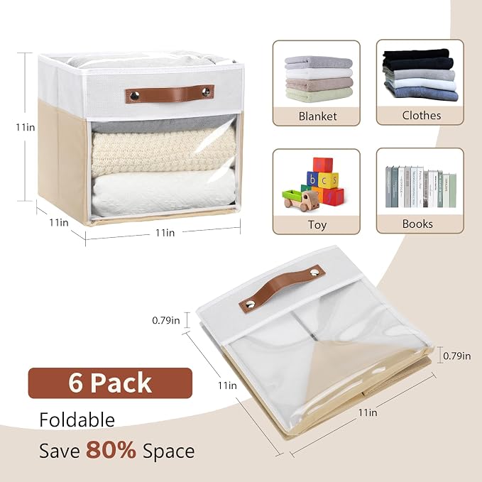 HNZIGE 11 Inch Foldable Fabric Storage Cubes - Image 2