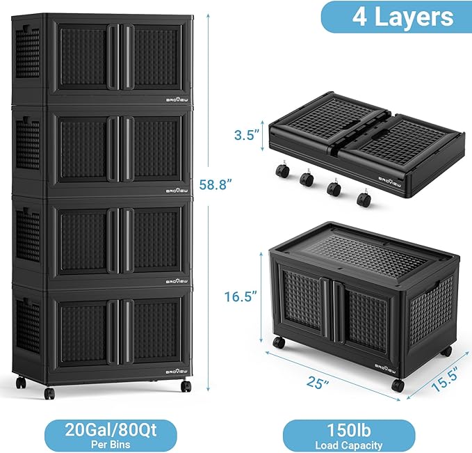 BROVIEW 400 Qt Stackable Storage Bins - Image 2