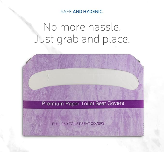 EZbrnd Premium Half-Fold Disposable Toilet Seat Covers, Flushable Paper Cover - Image 4