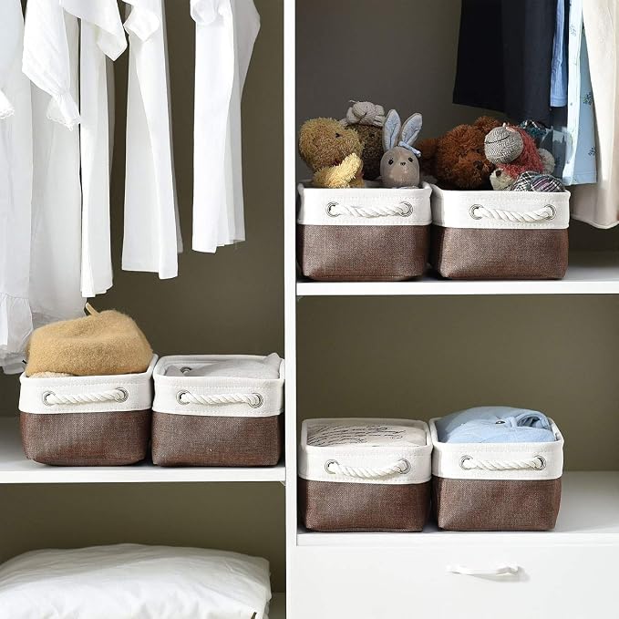 Small Storage Baskets for Shelves, Fabric Storage Baskets for Closet, - Image 7
