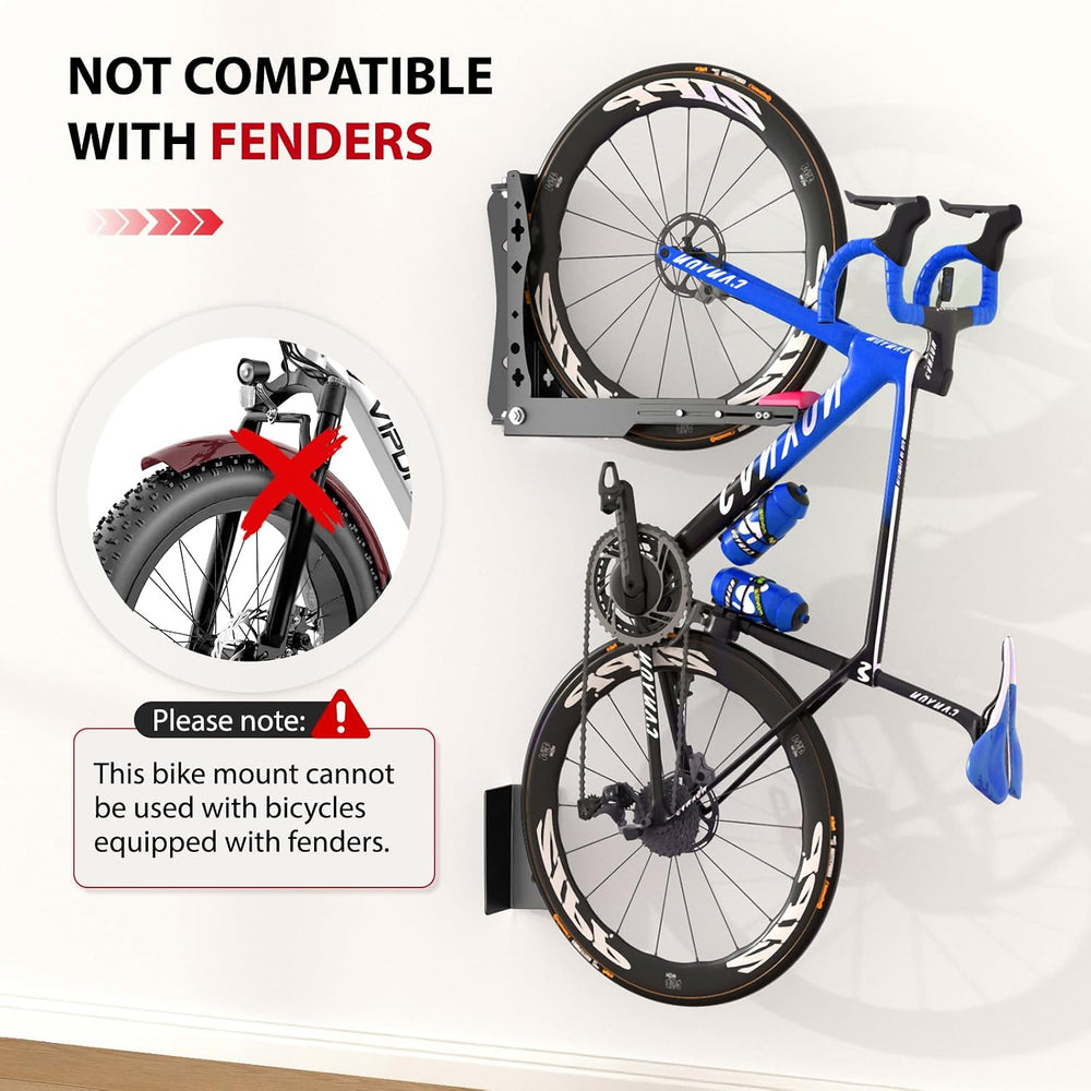 Swivel Bike Wall Mount,No Heavy Lifting Bike Wall Mount,Space-Saving Bike Rac...