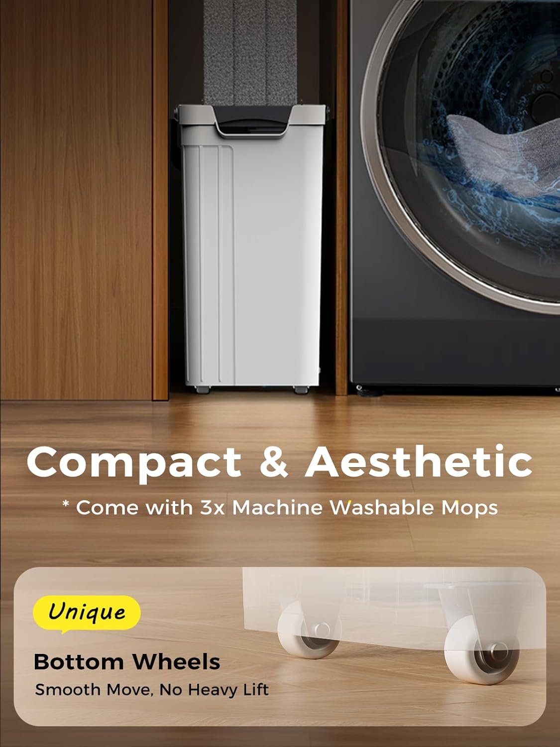 Mop and Bucket Set | Auto-Spray Cleaning | Dirty Water Separation Keep Water Fresh | Flat Mop & Bucket with Wringer | 3x Washable Pads | High-efficiency Cleaning for All Floors Tile Wall Window