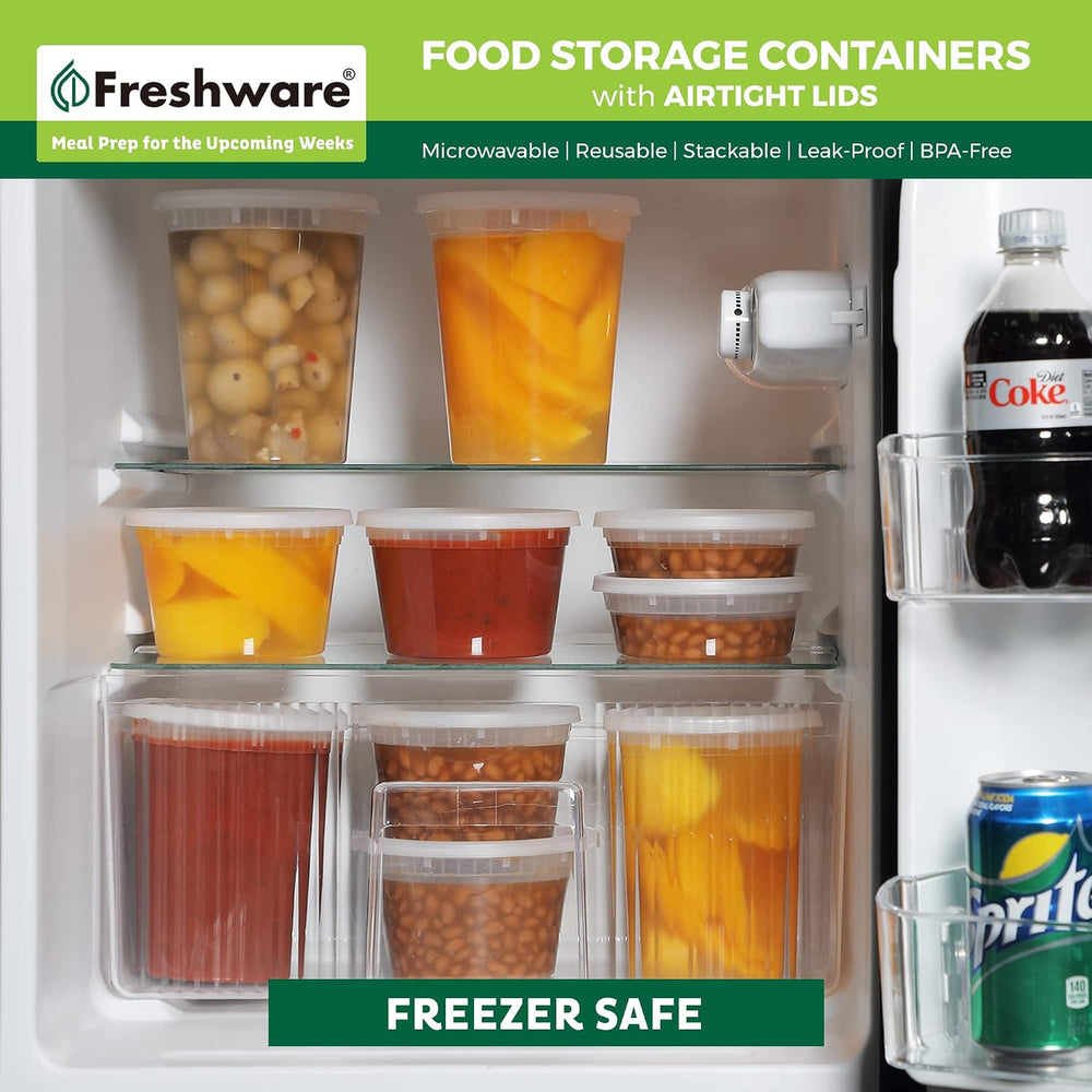 Freshware Food Storage Containers [240 Set] 8 oz Plastic Deli Containers with...