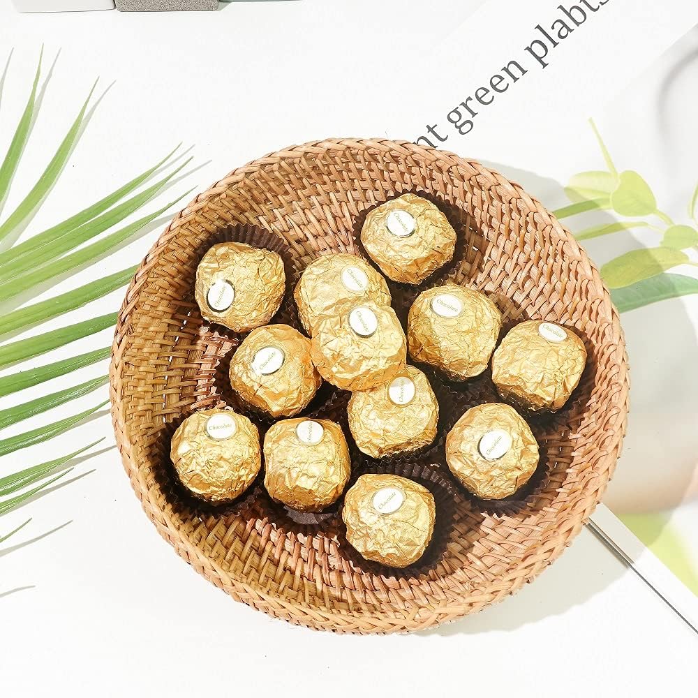 Small Round Keys Basket for Entryway Woven Baskets for Organizing | Tabletop Decorative Wicker Organizer Basket for Keys Wallet Cell Phone for Fruit Candy Cracker