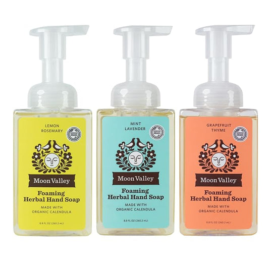 Moon Valley Herbal Foaming Hand Soap, Lemon Rosemary, Mint Lavender, Grapefruit by MoonValleyOrganics