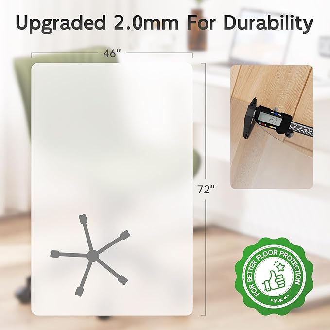 Office Chair Mat for Hardwood Floor, Easy Glide, Protects Hard Surfaces from - Image 4