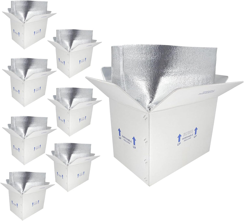 15x10x11" Insulated Boxes for Shipping Frozen Food, 8 Pack Perishable Co...