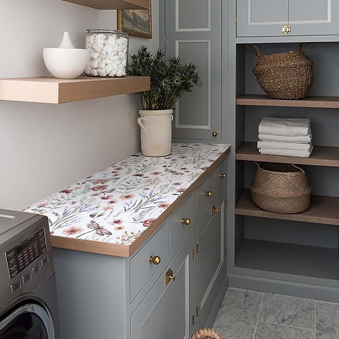 Floral Drawer and Shelf Liner for Kitchen Cabinets, 16IN x 20FT Non-Adhesive - Image 3