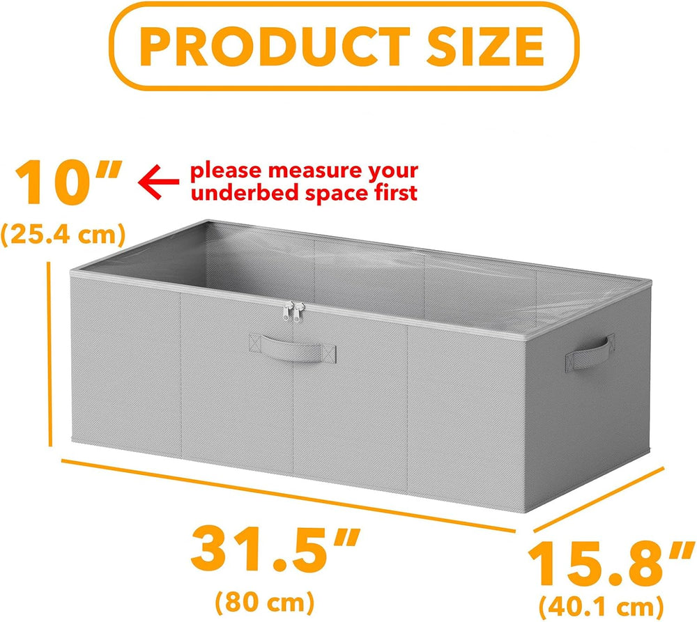 SpaceAid 3 Pack 10" High Under Bed Storage Containers, Large Underbed St...