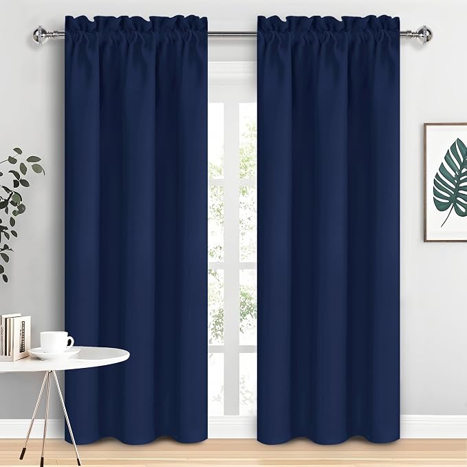 DWCN Navy Blue Blackout Curtains by DWCN