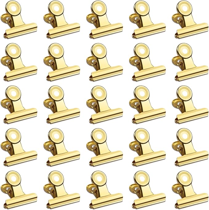 30 Pack Small Bull Clips 0.87 Inch Mini Metal Hinge Clips Binder Paper Hinge by Orcielo