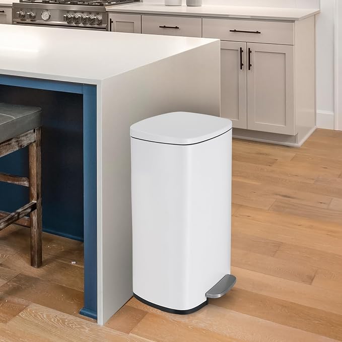 8 Gal Kitchen Trash Can, 30L Recycling or Garbage Bin, Brushed Stainless Steel - Image 7