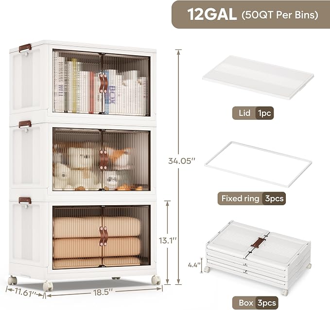 Jalove 50QT Plastic Storage Bins - Image 2