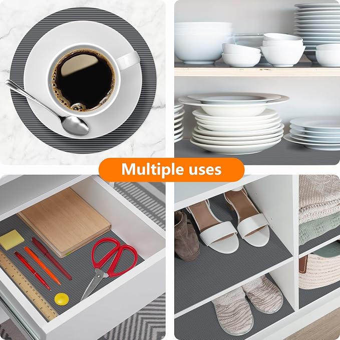 Shelf Liners for Kitchen Cabinets Drawer Liner Non Adhesive Cupboard Mat EVA - Image 2
