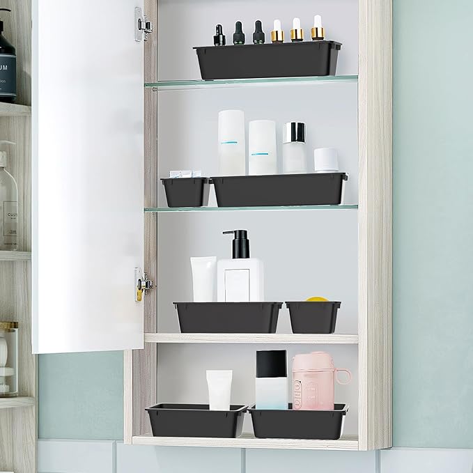 WOWBOX 25 PCS Plastic Drawer Organizer Set, Desk Drawer Divider Organizers and - Image 6
