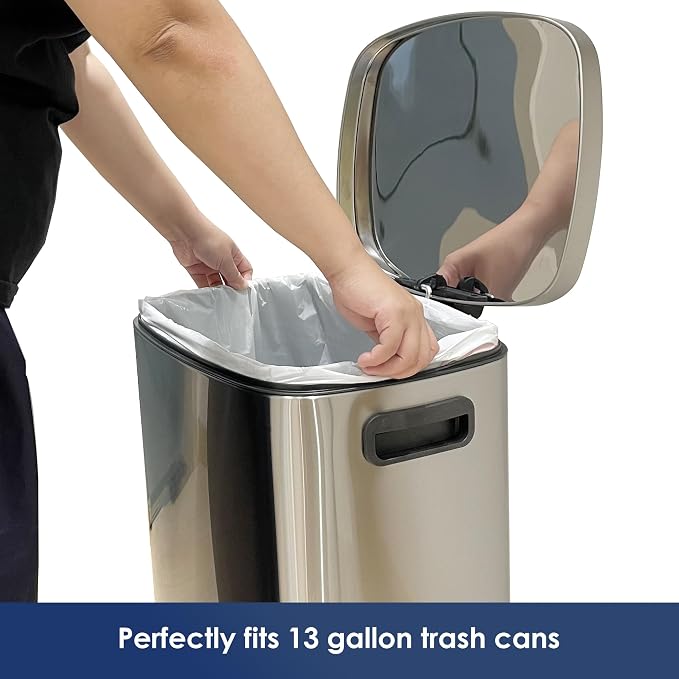 13 Gallon Tall Kichen Trash Bags, Unscented 200 Count Drawstring Garbage Bags - Image 5