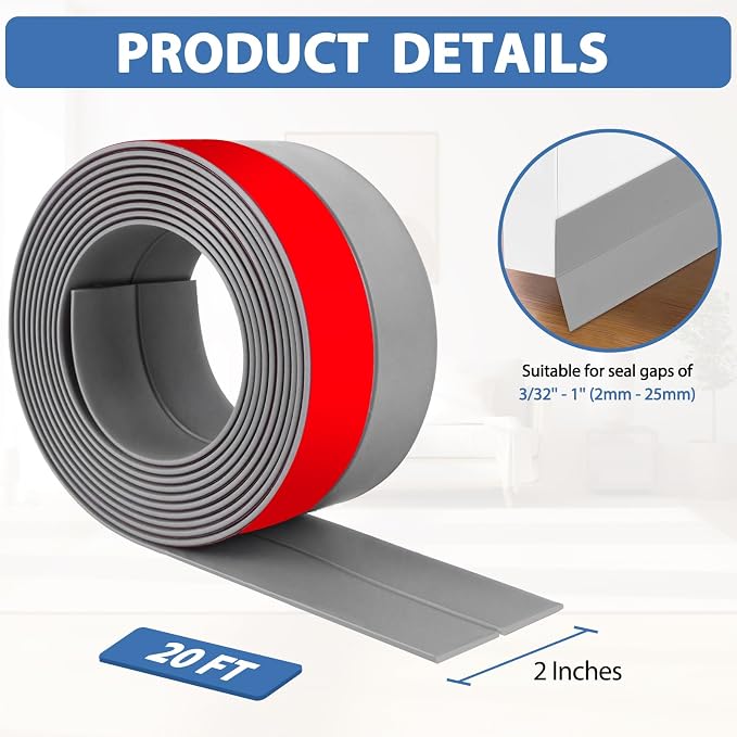 Weather Stripping Door Draft Stopper Flexible Self Adhesive Silicone Door Seal - Image 6