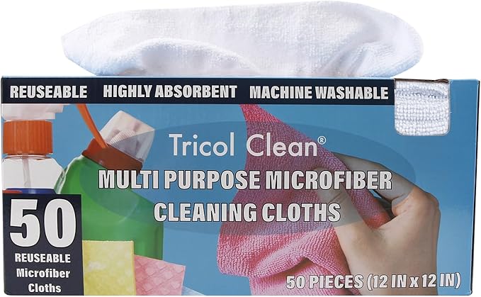 Tricol Clean Profesional Resuable Lint Free Microfiber Edgeless Cleaning Cloth by TricolClean