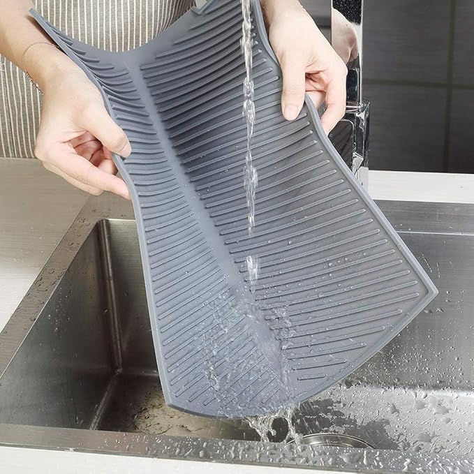 Silicone Dish Draining Mat, Eco Friendly Dish Drying Mat Kitchen Counter - Image 6