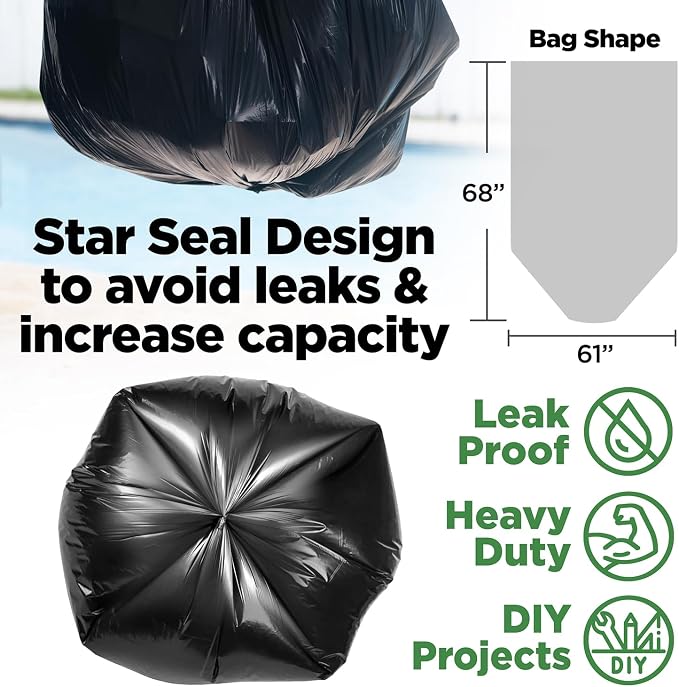 ToughBag 95-96 Gallon Trash Bags Heavy Duty, 100 Gallon Can Liners - Image 2
