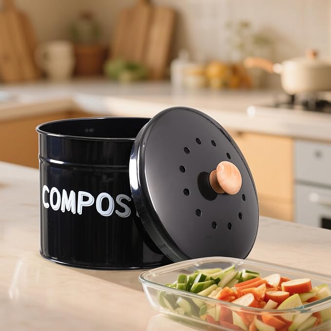 Compost Bin for Kitchen Counter, 1 Gallon Compost Bucket - Image 9