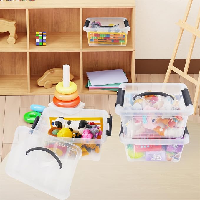 6 Quart Plastic Stackable Storage Latch Bins - Image 5