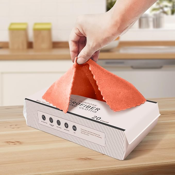 MRD's Home 20Pack Microfiber Cleaning Cloth in Bag, Lint Free, Scratch & - Image 4