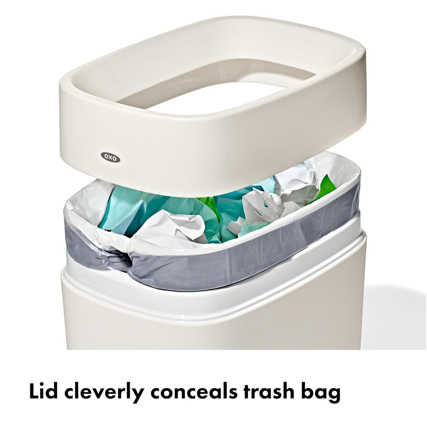OXO Good Grips Trash Can, Bathroom Trash Can - White